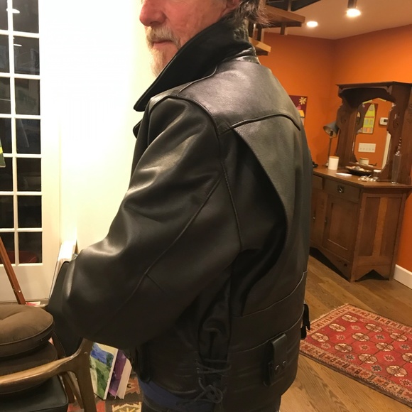 Brand New Police Leather Motorcycle Jacket